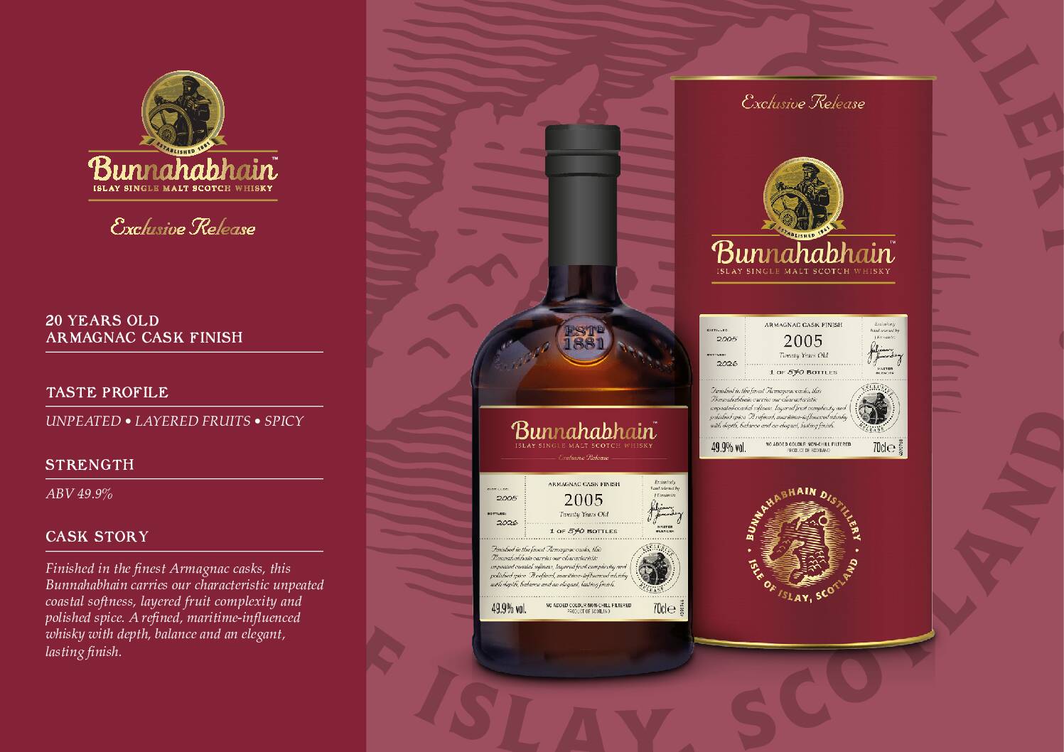 Bunnahabhain 2005 20 Y. Armagnac cask finish 2005  49,9&deg;